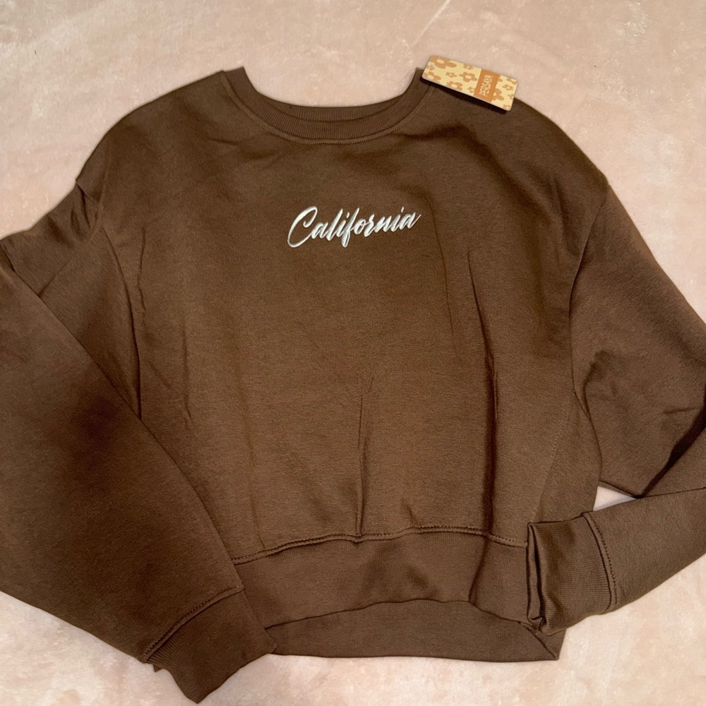Persaya Chocolate Brown Sweatshirt xxl women 2x new cali